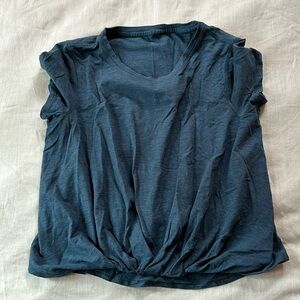Blue lululemon crop t shirt